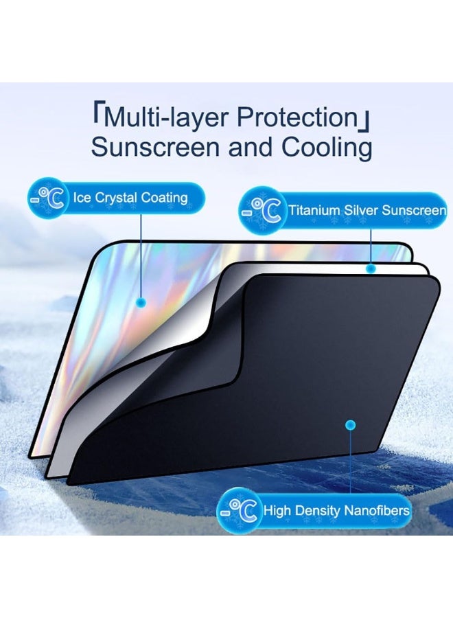 مجموعة الظل الشمسي للنافذة الجانبية للسيارة من 4 قطع - توفر ستائر الخصوصية هذه أداءًا يحجب الضوء بنسبة 100 ٪ ، مما يجعلها مثالية للاحتياجات أثناء التنقل مثل الرضاعة الطبيعية ، والقيلولة ، وتغيير الملابس ، وحتى رحلات التخييم ، مما يوفر مساحة خاصة ومظللة داخل سيارتك. - Image 5